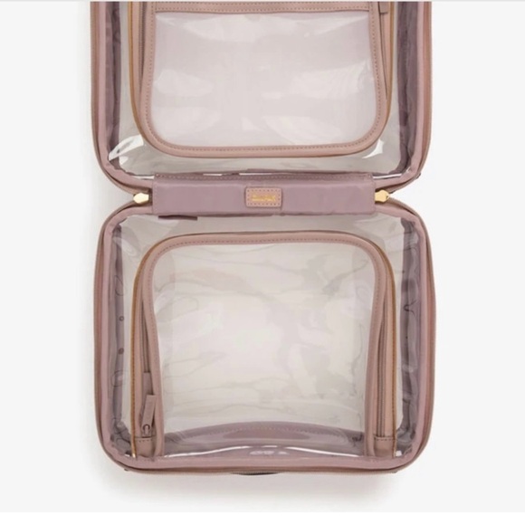 Calpak Clear Travel Toiletry Bag with Pink Trim - Picture 3 of 4